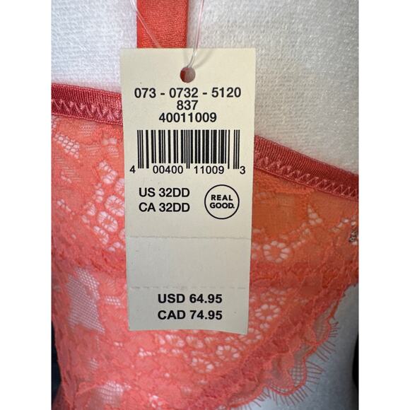 Aerie Show Off‎ Unlined Lace Bodysuit Size 32DD Pink Sexy Sheer Lingerie - Picture 5 of 8